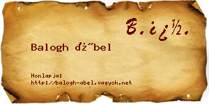Balogh Ábel névjegykártya