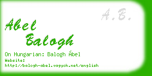 abel balogh business card