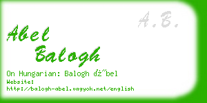abel balogh business card